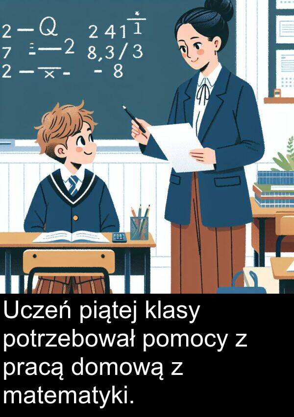 klasy: Uczeń piątej klasy potrzebował pomocy z pracą domową z matematyki.