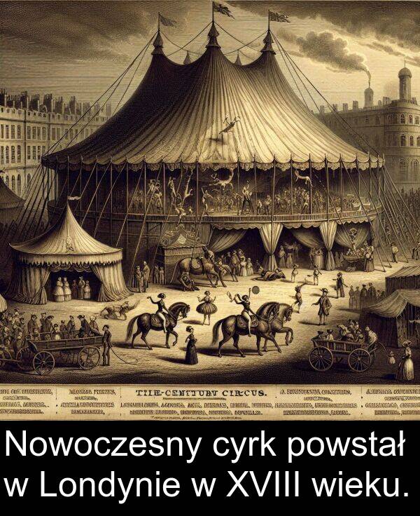 cyrk: Nowoczesny cyrk powstał w Londynie w XVIII wieku.