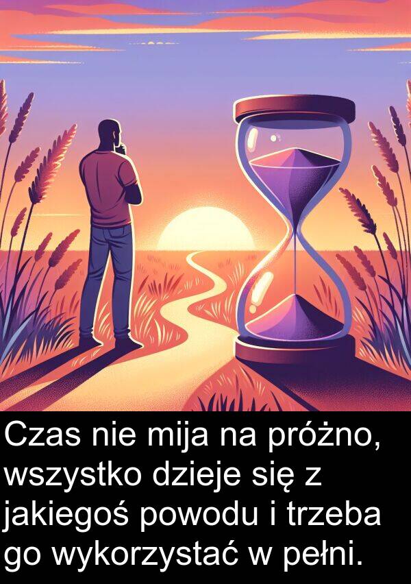 dzieje: Czas nie mija na próżno, wszystko dzieje się z jakiegoś powodu i trzeba go wykorzystać w pełni.