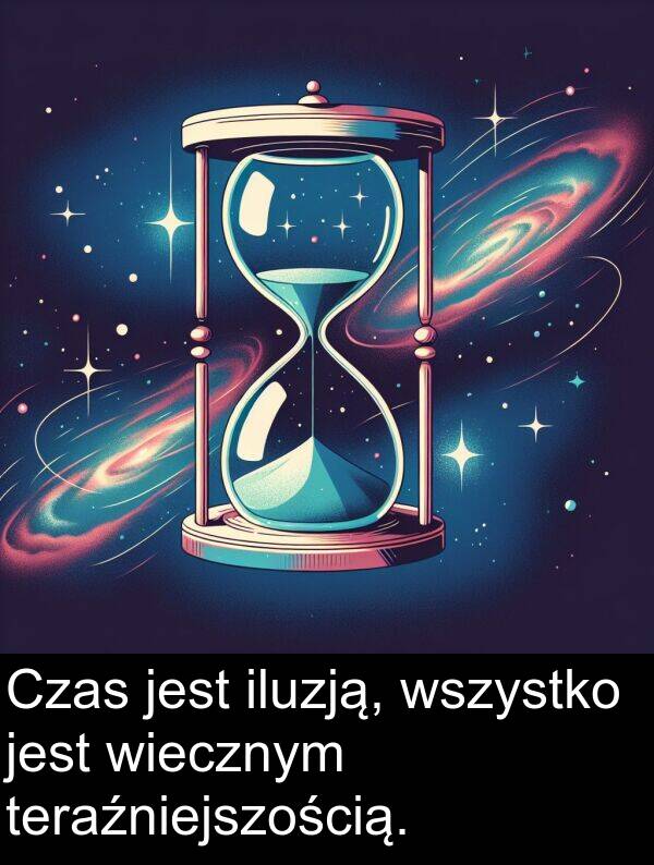 wszystko: Czas jest iluzją, wszystko jest wiecznym teraźniejszością.