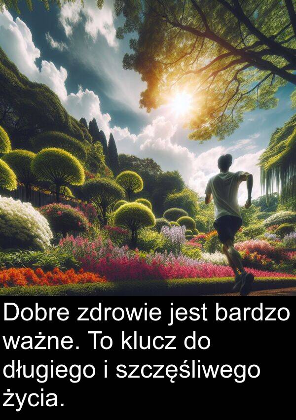 klucz: Dobre zdrowie jest bardzo ważne. To klucz do długiego i szczęśliwego życia.