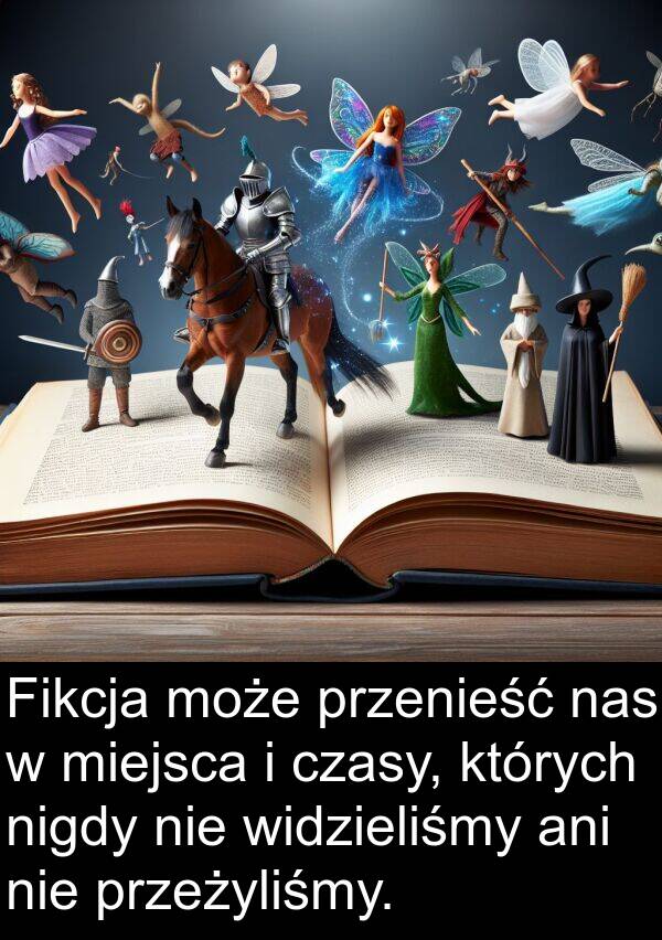 widzieliśmy: Fikcja może przenieść nas w miejsca i czasy, których nigdy nie widzieliśmy ani nie przeżyliśmy.