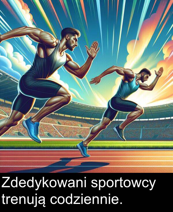 codziennie: Zdedykowani sportowcy trenują codziennie.