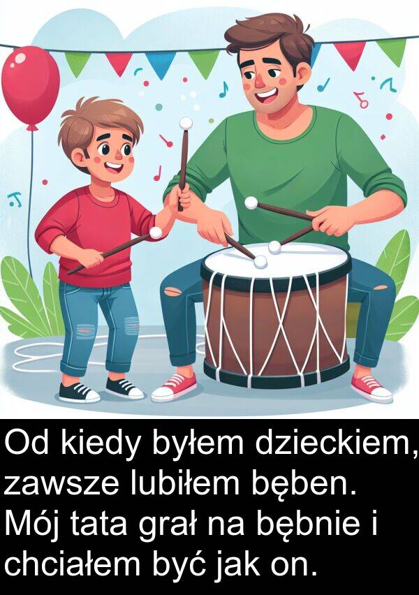 chciałem: Od kiedy byłem dzieckiem, zawsze lubiłem bęben. Mój tata grał na bębnie i chciałem być jak on.