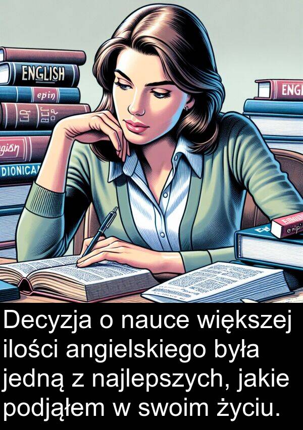 jedną: Decyzja o nauce większej ilości angielskiego była jedną z najlepszych, jakie podjąłem w swoim życiu.