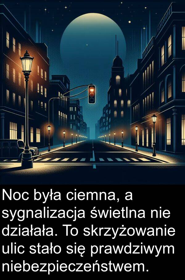 ulic: Noc była ciemna, a sygnalizacja świetlna nie działała. To skrzyżowanie ulic stało się prawdziwym niebezpieczeństwem.