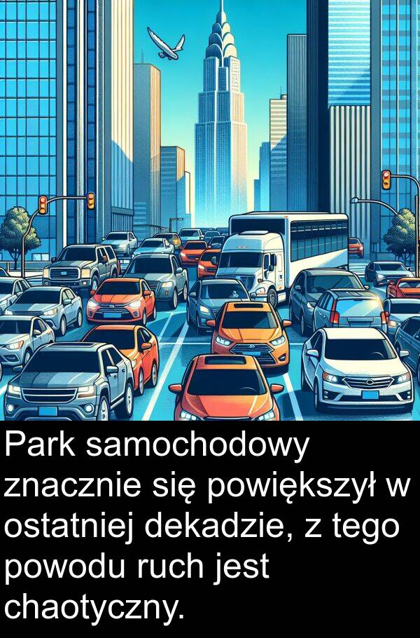 dekadzie: Park samochodowy znacznie się powiększył w ostatniej dekadzie, z tego powodu ruch jest chaotyczny.