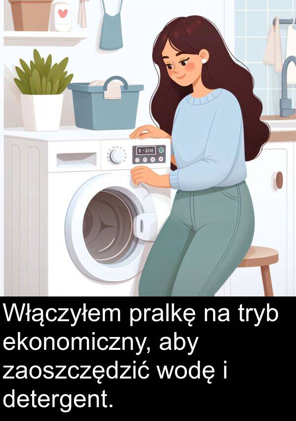 ekonomiczny: Włączyłem pralkę na tryb ekonomiczny, aby zaoszczędzić wodę i detergent.