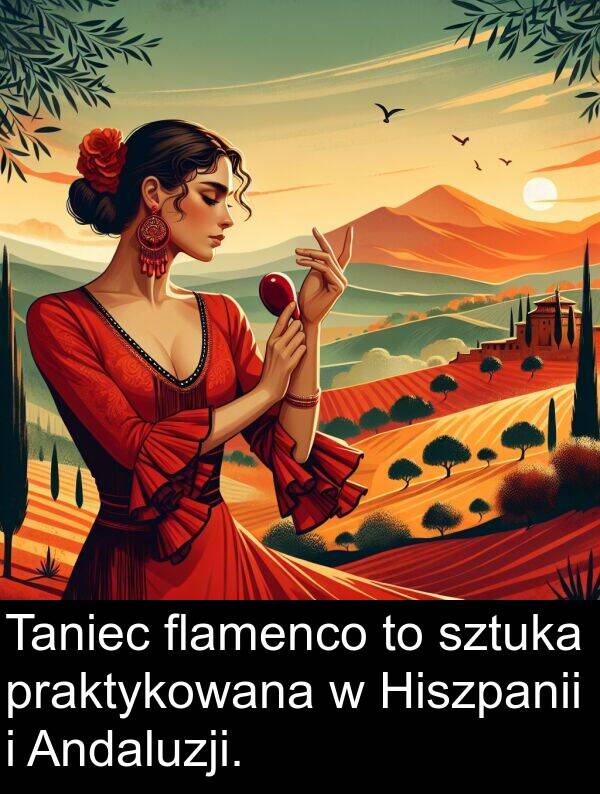 flamenco: Taniec flamenco to sztuka praktykowana w Hiszpanii i Andaluzji.