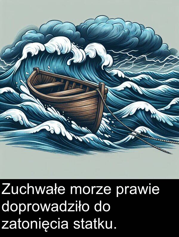 doprowadziło: Zuchwałe morze prawie doprowadziło do zatonięcia statku.