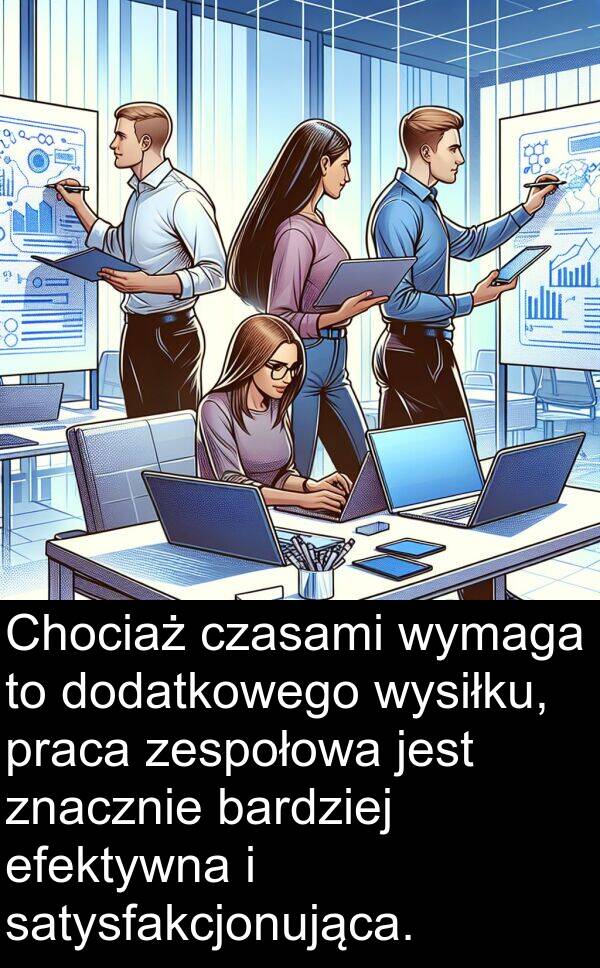 efektywna: Chociaż czasami wymaga to dodatkowego wysiłku, praca zespołowa jest znacznie bardziej efektywna i satysfakcjonująca.