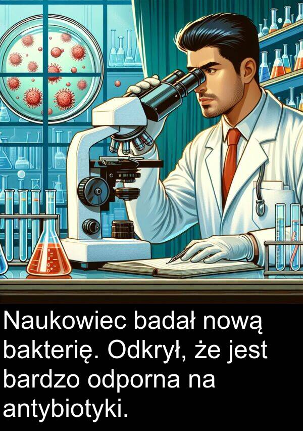 nową: Naukowiec badał nową bakterię. Odkrył, że jest bardzo odporna na antybiotyki.