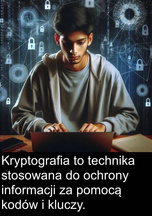 ochrony: Kryptografia to technika stosowana do ochrony informacji za pomocą kodów i kluczy.