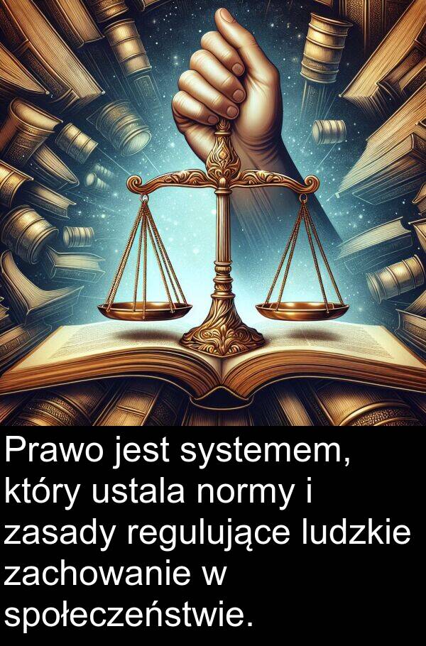 zachowanie: Prawo jest systemem, który ustala normy i zasady regulujące ludzkie zachowanie w społeczeństwie.