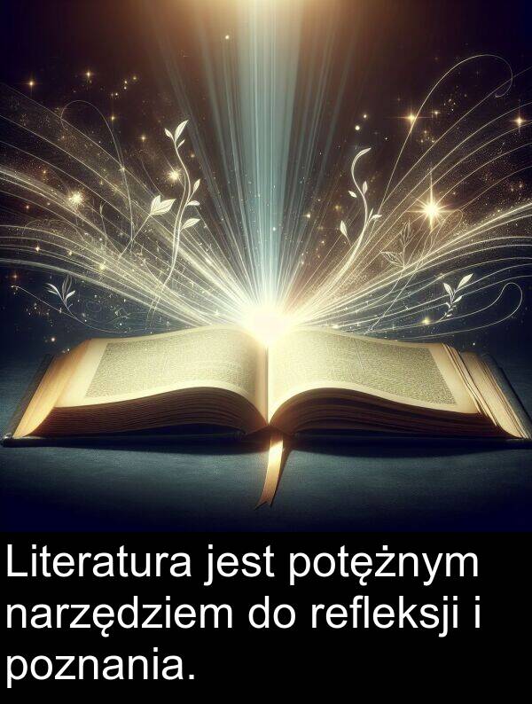 narzędziem: Literatura jest potężnym narzędziem do refleksji i poznania.