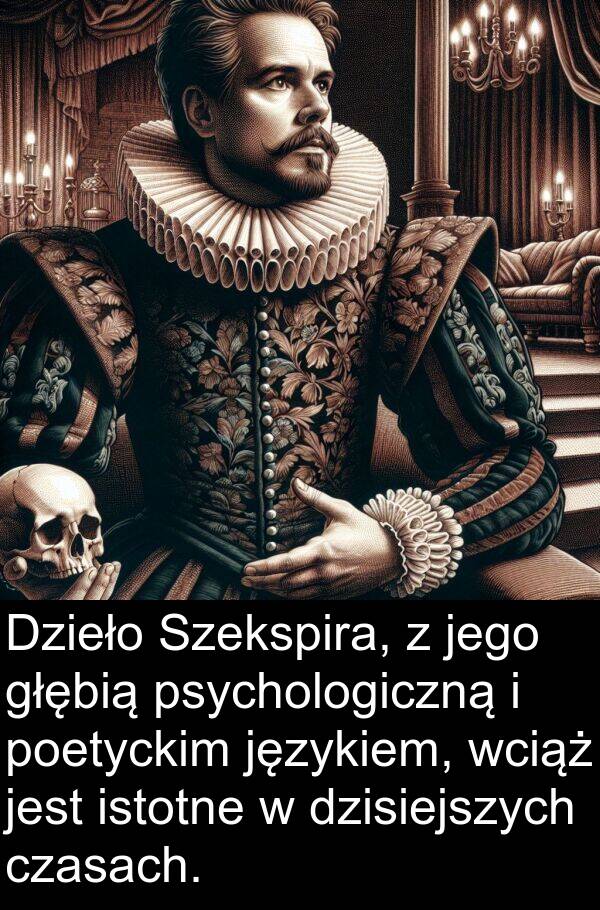 językiem: Dzieło Szekspira, z jego głębią psychologiczną i poetyckim językiem, wciąż jest istotne w dzisiejszych czasach.