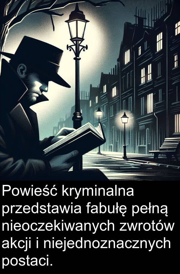 pełną: Powieść kryminalna przedstawia fabułę pełną nieoczekiwanych zwrotów akcji i niejednoznacznych postaci.