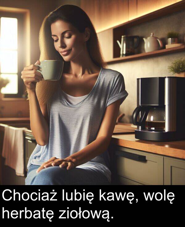 lubię: Chociaż lubię kawę, wolę herbatę ziołową.