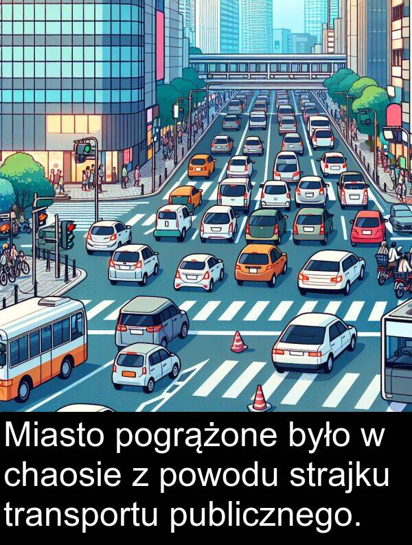 chaosie: Miasto pogrążone było w chaosie z powodu strajku transportu publicznego.