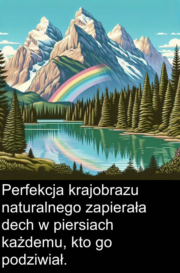 każdemu: Perfekcja krajobrazu naturalnego zapierała dech w piersiach każdemu, kto go podziwiał.