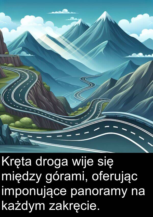 każdym: Kręta droga wije się między górami, oferując imponujące panoramy na każdym zakręcie.