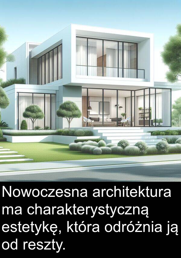 charakterystyczną: Nowoczesna architektura ma charakterystyczną estetykę, która odróżnia ją od reszty.