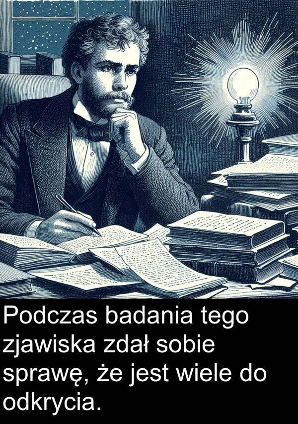 odkrycia: Podczas badania tego zjawiska zdał sobie sprawę, że jest wiele do odkrycia.