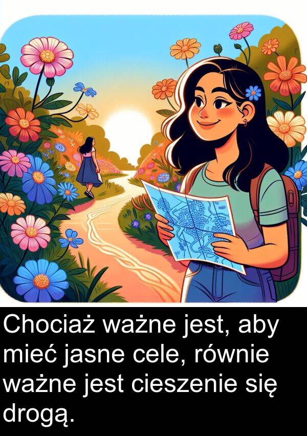 drogą: Chociaż ważne jest, aby mieć jasne cele, równie ważne jest cieszenie się drogą.