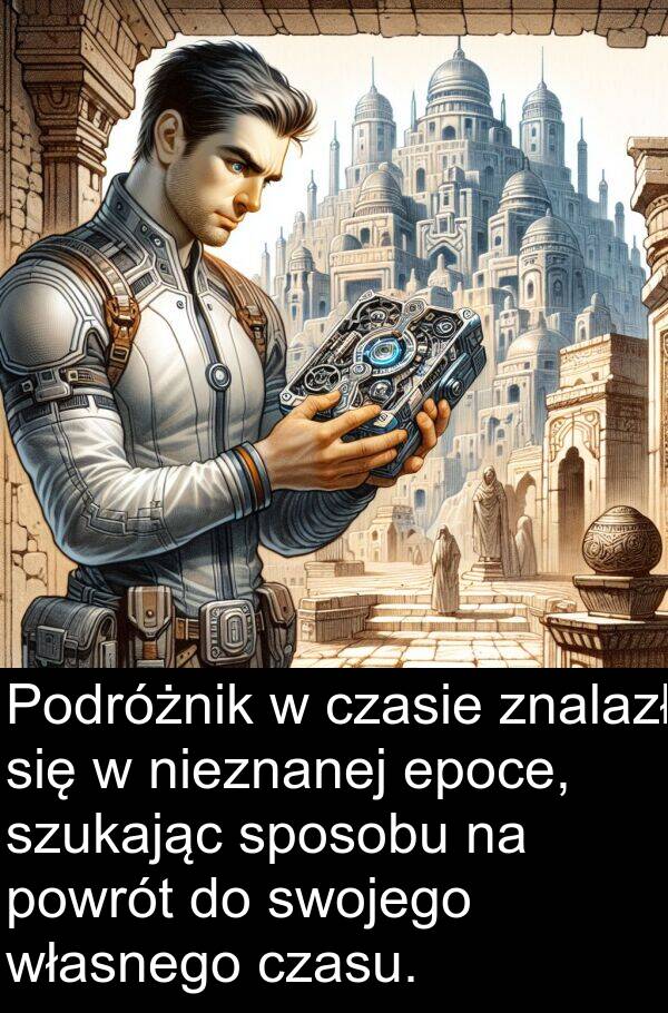 epoce: Podróżnik w czasie znalazł się w nieznanej epoce, szukając sposobu na powrót do swojego własnego czasu.