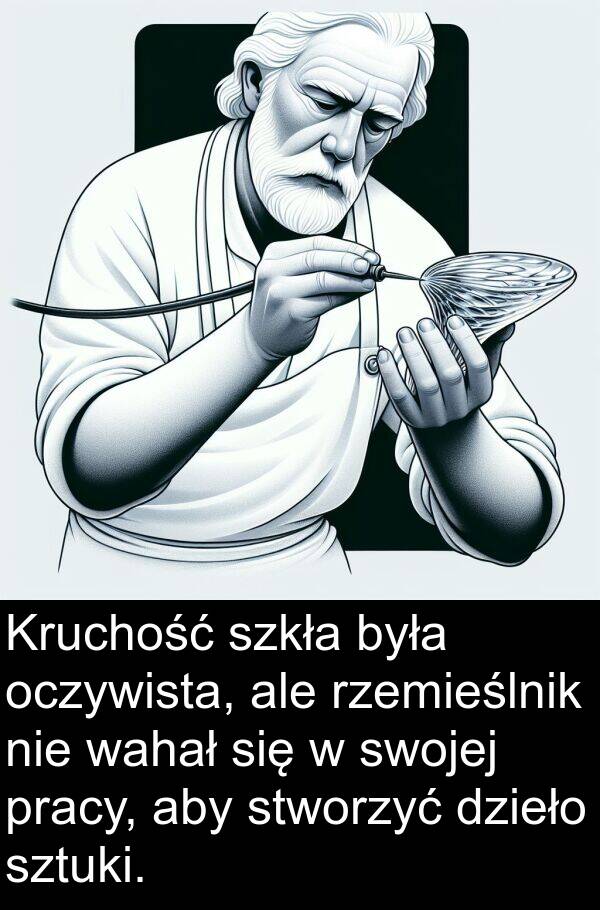 wahał: Kruchość szkła była oczywista, ale rzemieślnik nie wahał się w swojej pracy, aby stworzyć dzieło sztuki.