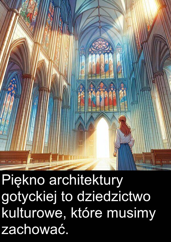 architektury: Piękno architektury gotyckiej to dziedzictwo kulturowe, które musimy zachować.