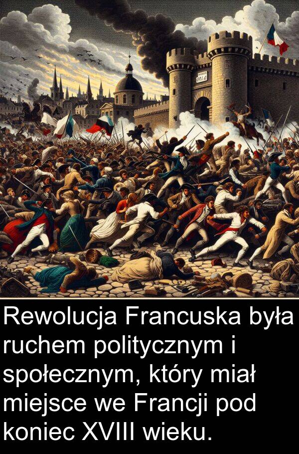 koniec: Rewolucja Francuska była ruchem politycznym i społecznym, który miał miejsce we Francji pod koniec XVIII wieku.