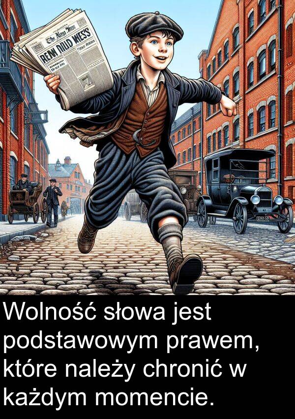 każdym: Wolność słowa jest podstawowym prawem, które należy chronić w każdym momencie.