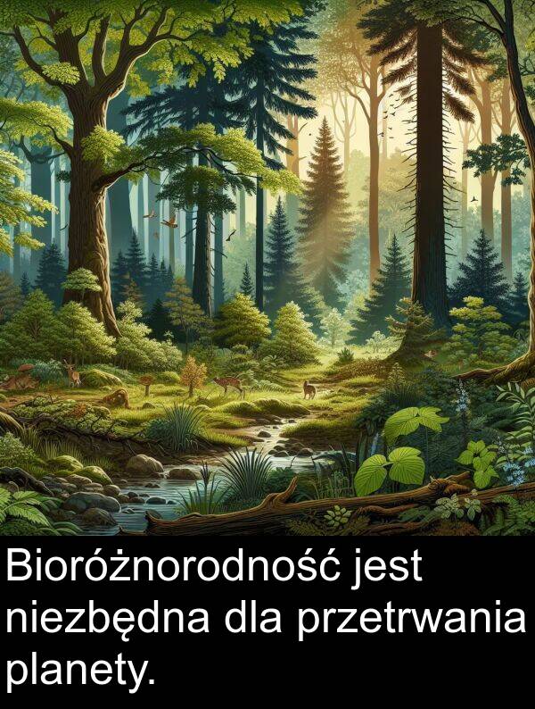 niezbędna: Bioróżnorodność jest niezbędna dla przetrwania planety.