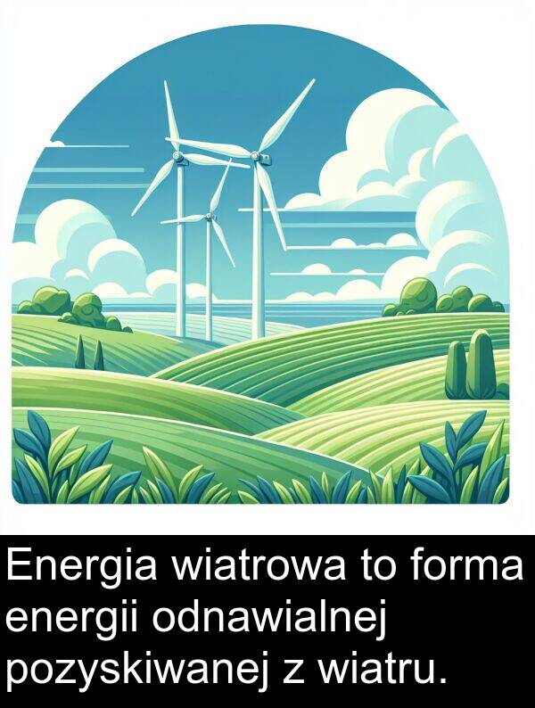 energii: Energia wiatrowa to forma energii odnawialnej pozyskiwanej z wiatru.