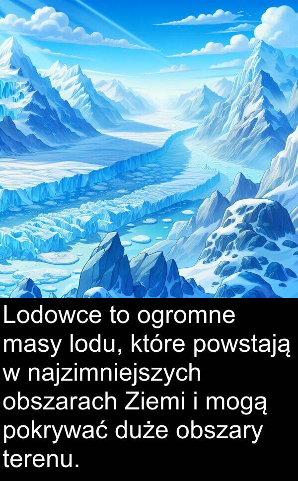 powstają: Lodowce to ogromne masy lodu, które powstają w najzimniejszych obszarach Ziemi i mogą pokrywać duże obszary terenu.