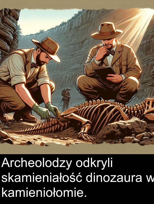 kamieniołomie: Archeolodzy odkryli skamieniałość dinozaura w kamieniołomie.