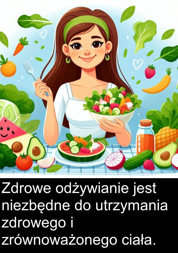 ciała: Zdrowe odżywianie jest niezbędne do utrzymania zdrowego i zrównoważonego ciała.