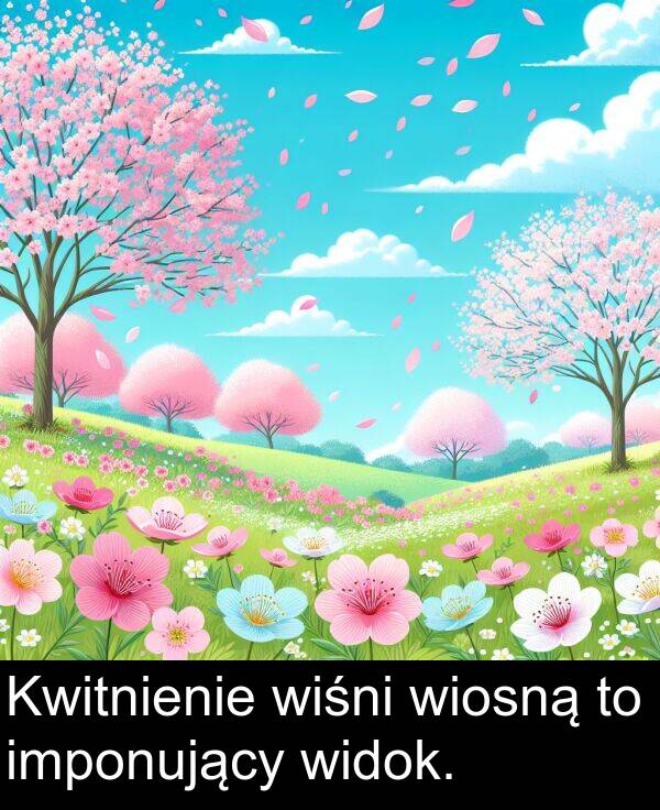 imponujący: Kwitnienie wiśni wiosną to imponujący widok.