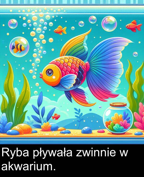 zwinnie: Ryba pływała zwinnie w akwarium.