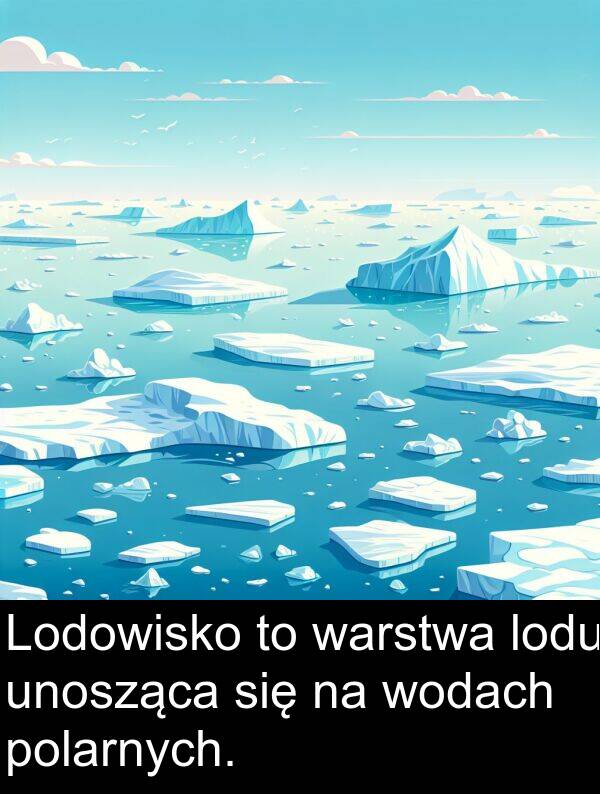 lodu: Lodowisko to warstwa lodu unosząca się na wodach polarnych.