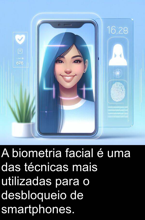 técnicas: A biometria facial é uma das técnicas mais utilizadas para o desbloqueio de smartphones.