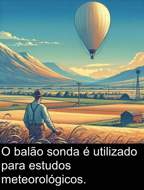 balão: O balão sonda é utilizado para estudos meteorológicos.