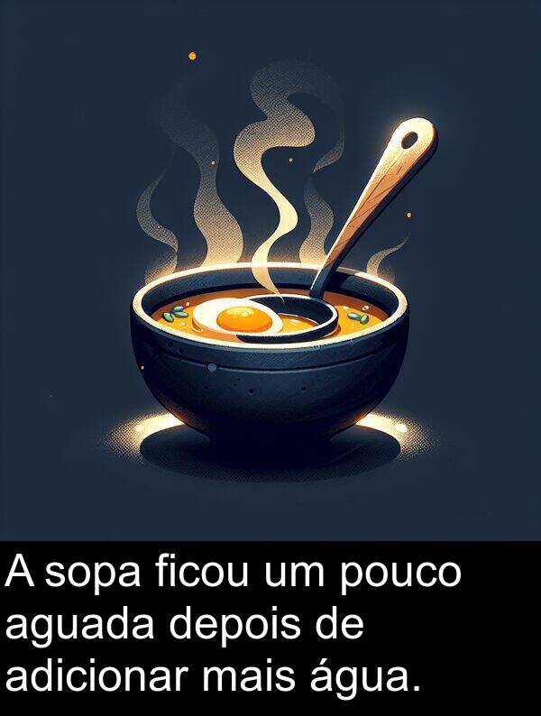 mais: A sopa ficou um pouco aguada depois de adicionar mais água.