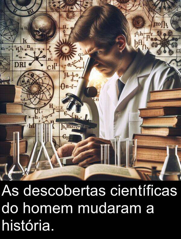 homem: As descobertas científicas do homem mudaram a história.