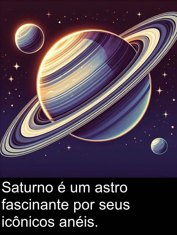 icônicos: Saturno é um astro fascinante por seus icônicos anéis.