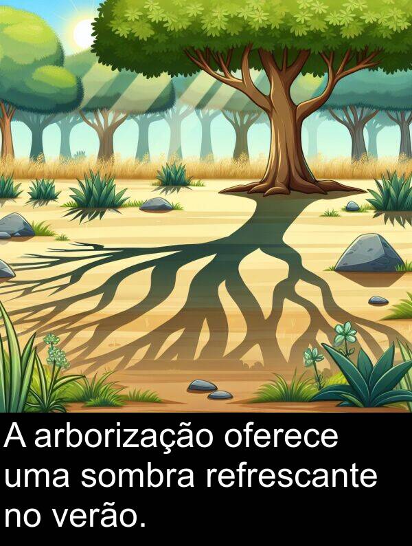 verão: A arborização oferece uma sombra refrescante no verão.