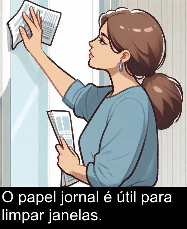 jornal: O papel jornal é útil para limpar janelas.