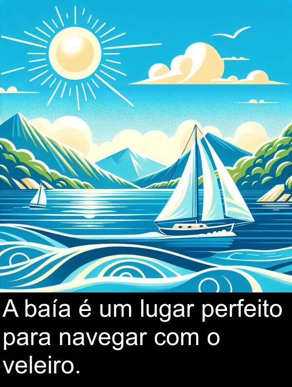 veleiro: A baía é um lugar perfeito para navegar com o veleiro.