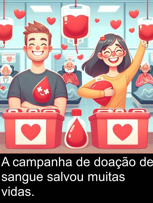 vidas: A campanha de doação de sangue salvou muitas vidas.